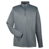 UltraClub Men's Smoke Cool & Dry Sport Quarter-Zip Pullover Fleece