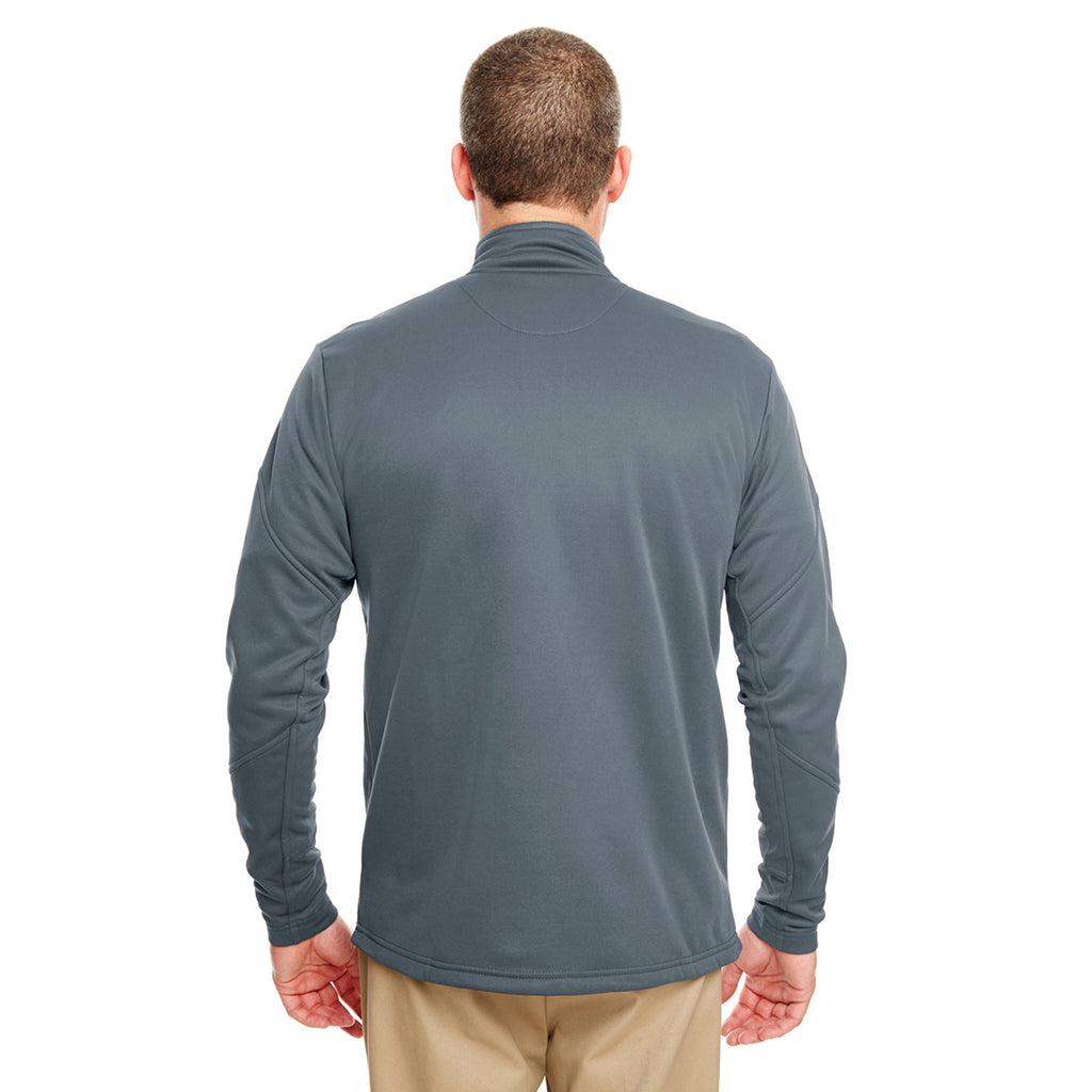 UltraClub Men's Smoke Cool & Dry Sport Quarter-Zip Pullover Fleece