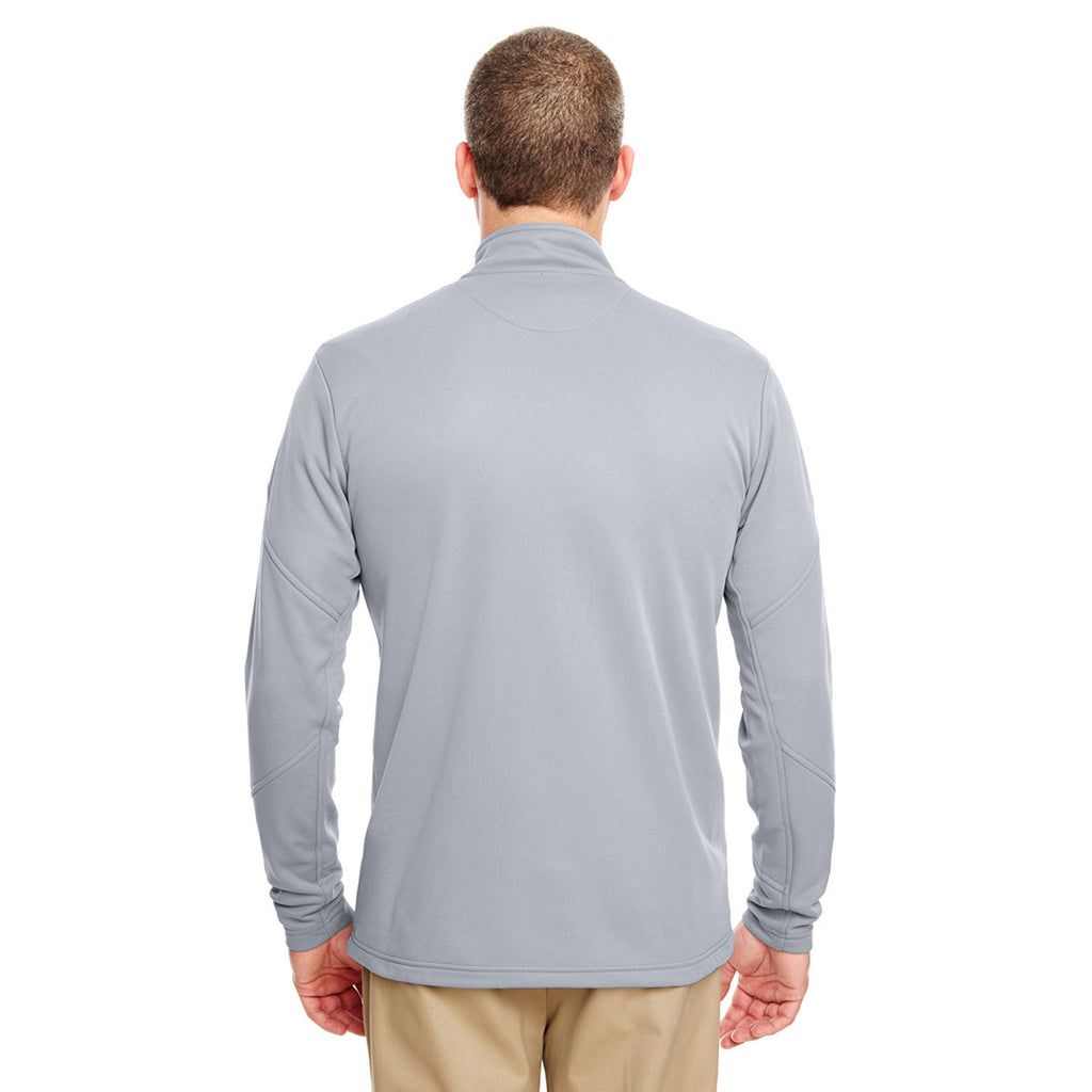 UltraClub Men's Steel Cool & Dry Sport Quarter-Zip Pullover Fleece