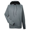 UltraClub Men's Smoke/Black Cool & Dry Sport Hooded Fleece