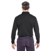 UltraClub Men's Black Cool & Dry Long-Sleeve Stain-Release Performance Polo