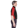 UltraClub Men's Black/Red Cool & Dry Stain-Release Two-Tone Performance Polo