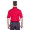 UltraClub Men's Red/Silver Cool & Dry Stain-Release Two-Tone Performance Polo