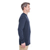 UltraClub Men's Navy Mini Thermal Crewneck