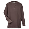 UltraClub Men's Chocolate Mini Thermal Henley