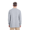 UltraClub Men's Heather Grey Mini Thermal Henley