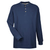 UltraClub Men's Navy Mini Thermal Henley