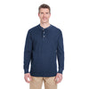 UltraClub Men's Navy Mini Thermal Henley