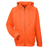 UltraClub Men's Bright Orange Rugged Wear Thermal-Lined Full-Zip Hooded Fleece