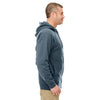 UltraClub Men's Dark Heather Grey Rugged Wear Thermal-Lined Full-Zip Hooded Fleece