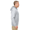 UltraClub Men's Heather Grey/Black Rugged Wear Thermal-Lined Full-Zip Hooded Fleece