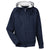 UltraClub Men's Navy/Heather Grey Rugged Wear Thermal-Lined Full-Zip Hooded Fleece