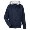 UltraClub Men's Navy/Heather Grey Rugged Wear Thermal-Lined Full-Zip Hooded Fleece