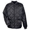 UltraClub Men's Black Puffy Workwear Jacket with Quilted Lining