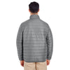 UltraClub Men's Silver Quilted Puffy Jacket