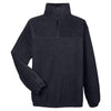 UltraClub Men's Black Iceberg Fleece Quarter-Zip Pullover