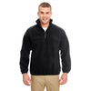 UltraClub Men's Black Iceberg Fleece Quarter-Zip Pullover