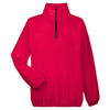 UltraClub Men's Red Iceberg Fleece Quarter-Zip Pullover