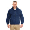 UltraClub Men's Navy Iceberg Fleece Full-Zip Jacket