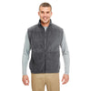 UltraClub Men's Charcoal Iceberg Fleece Full-Zip Vest