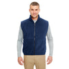 UltraClub Men's Navy Iceberg Fleece Full-Zip Vest