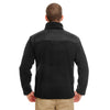 UltraClub Men's Black Fleece Jacket with Quilted Yoke Overlay