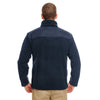 UltraClub Men's Navy Fleece Jacket with Quilted Yoke Overlay