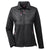 UltraClub Women's Black Fleece Jacket with Quilted Yoke Overlay