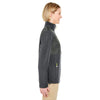 UltraClub Women's Charcoal Fleece Jacket with Quilted Yoke Overlay