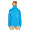 UltraClub Women's Kinetic Blue Fleece Jacket with Quilted Yoke Overlay