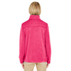 UltraClub Women's Raspberry Fleece Jacket with Quilted Yoke Overlay