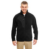 UltraClub Men's Black/Black Microfleece Full-Zip Jacket