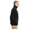 UltraClub Men's Black/Black Microfleece Full-Zip Jacket