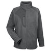 UltraClub Men's Charcoal/Charcoal Microfleece Full-Zip Jacket