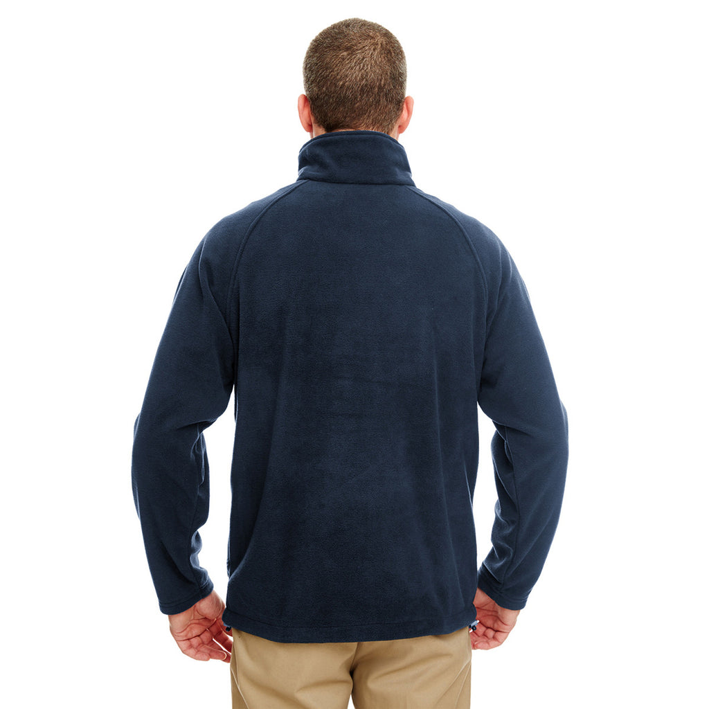 UltraClub Men's Navy/Navy Microfleece Full-Zip Jacket