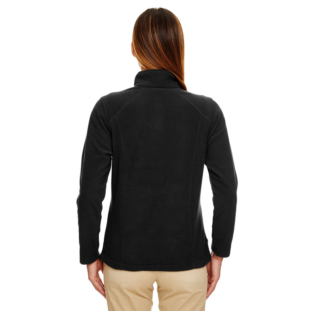 UltraClub Women's Black Microfleece Full-Zip Jacket