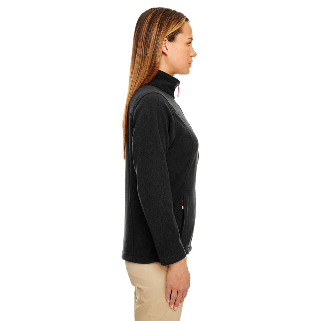 UltraClub Women's Black Microfleece Full-Zip Jacket