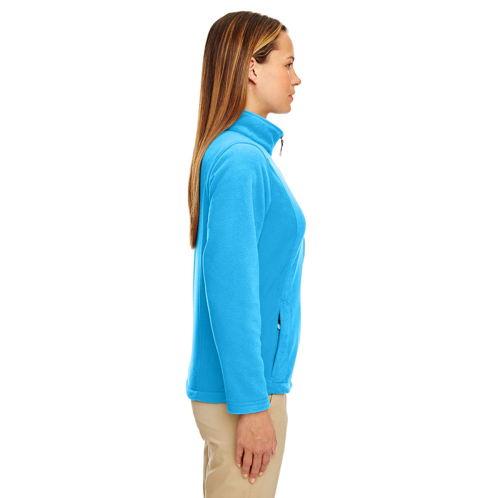 UltraClub Women's Kinetic Blue Microfleece Full-Zip Jacket