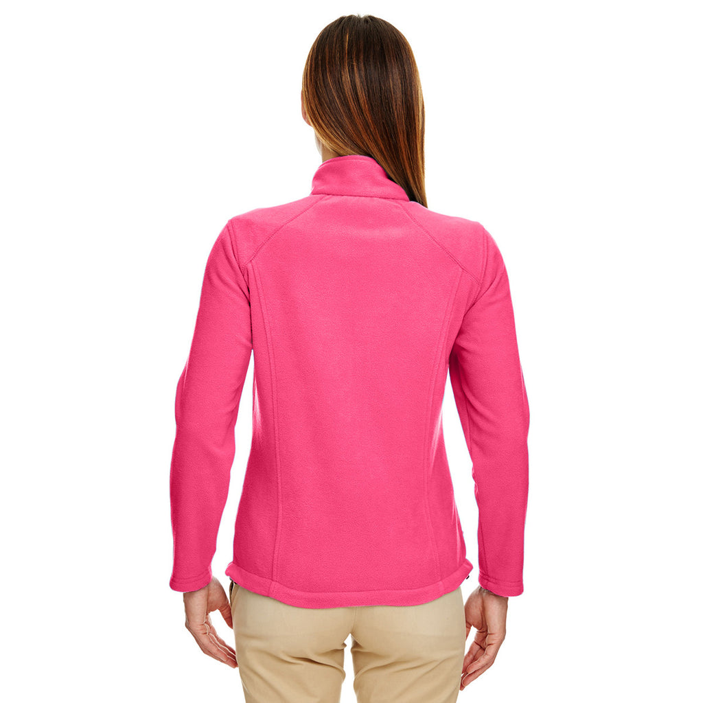 UltraClub Women's Raspberry Microfleece Full-Zip Jacket