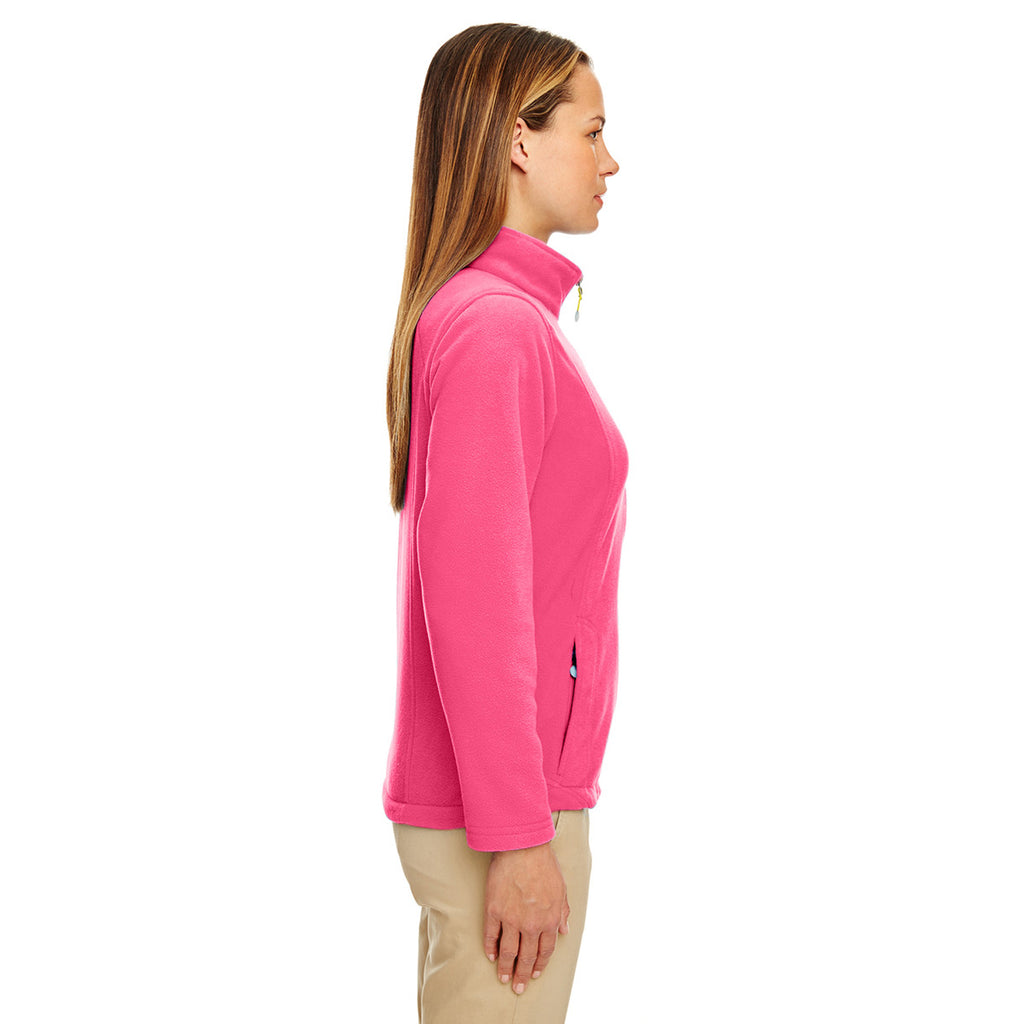 UltraClub Women's Raspberry Microfleece Full-Zip Jacket