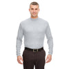 UltraClub Men's Heather Grey Egyptian Interlock Long-Sleeve Mock Turtleneck