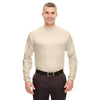 UltraClub Men's Stone Egyptian Interlock Long-Sleeve Mock Turtleneck