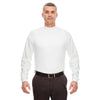 UltraClub Men's White Egyptian Interlock Long-Sleeve Mock Turtleneck