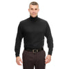 UltraClub Men's Black Egyptian Interlock Long-Sleeve Turtleneck