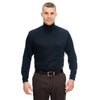 UltraClub Men's Navy Egyptian Interlock Long-Sleeve Turtleneck