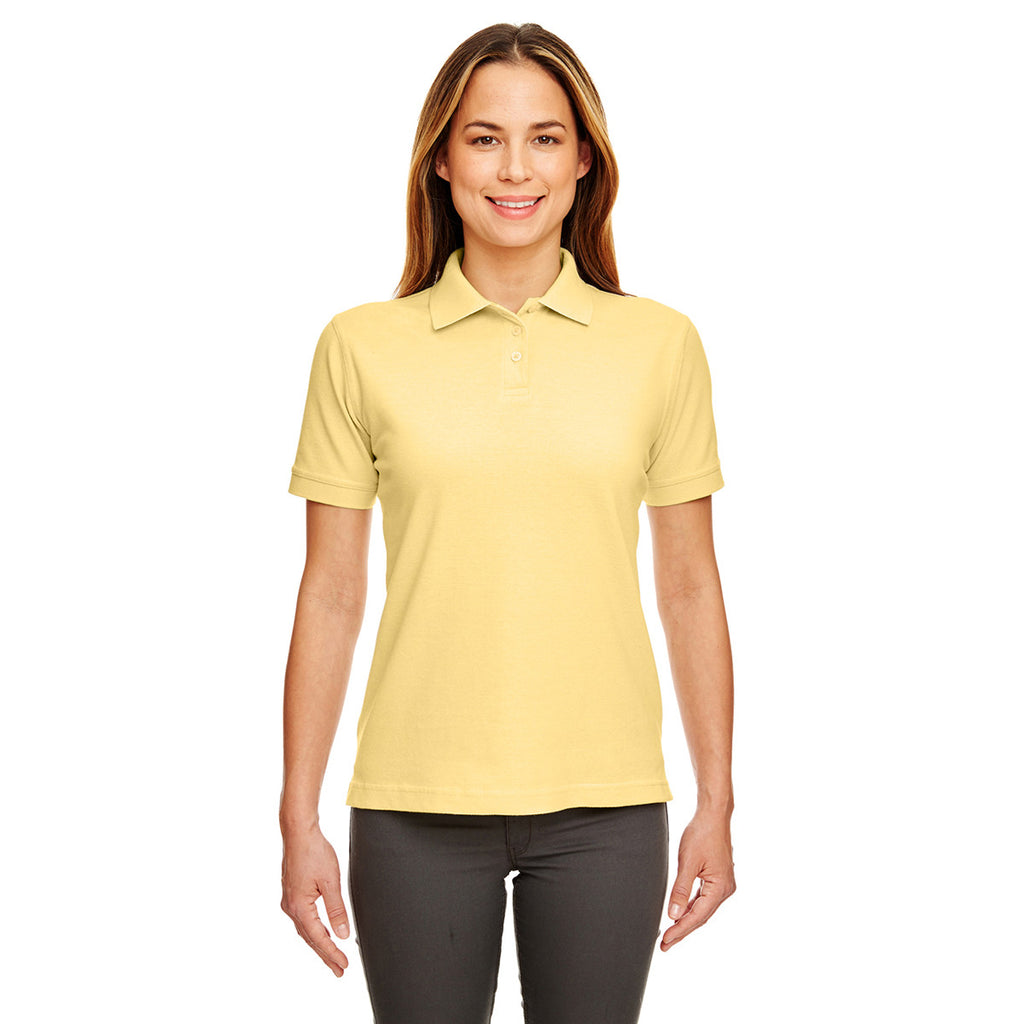 UltraClub Women's Yellow Classic Pique Polo