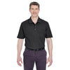 UltraClub Men's Black Classic Pique Polo with Pocket