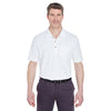 UltraClub Men's White Classic Pique Polo with Pocket