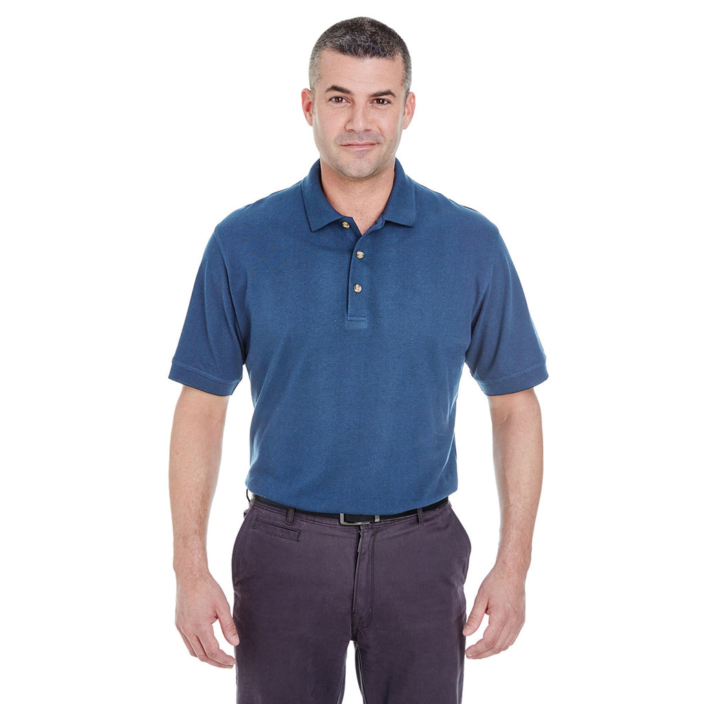 UltraClub Men's Indigo Classic Pique Polo