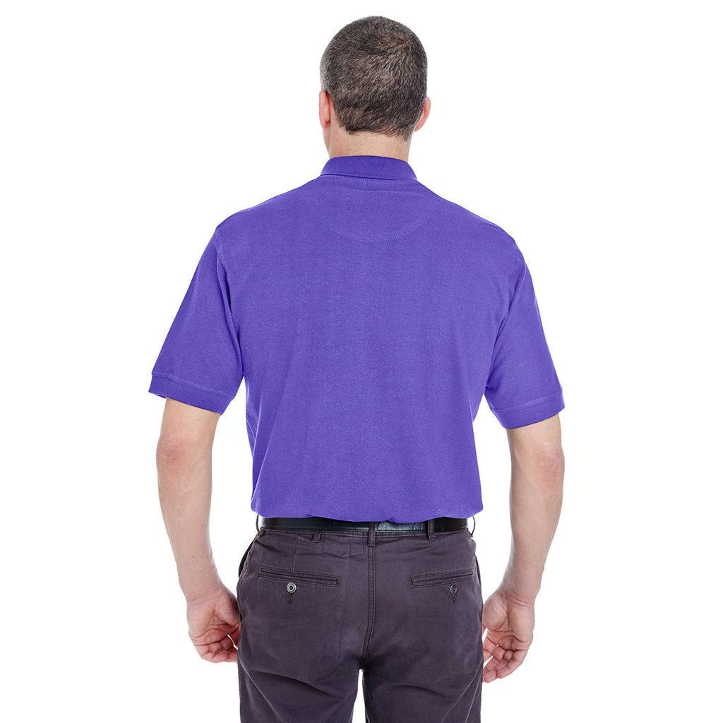 UltraClub Men's Purple Classic Pique Polo